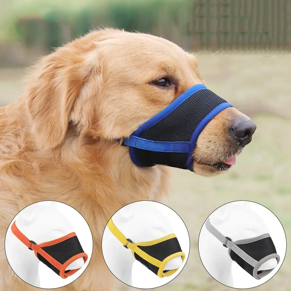 Adjustable Soft Mesh Dog Muzzles Pet Accessories Breathable Anti Bark Pet Puppy Mouth Mask Muzzles for Small Medium Large Dogs