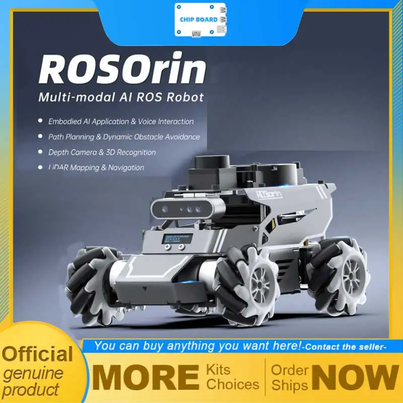 Hiwonder ROSOrin ROS2 robot vehicle with multimodal AI vision, large-model support, SLAM navigation and mecanum drive