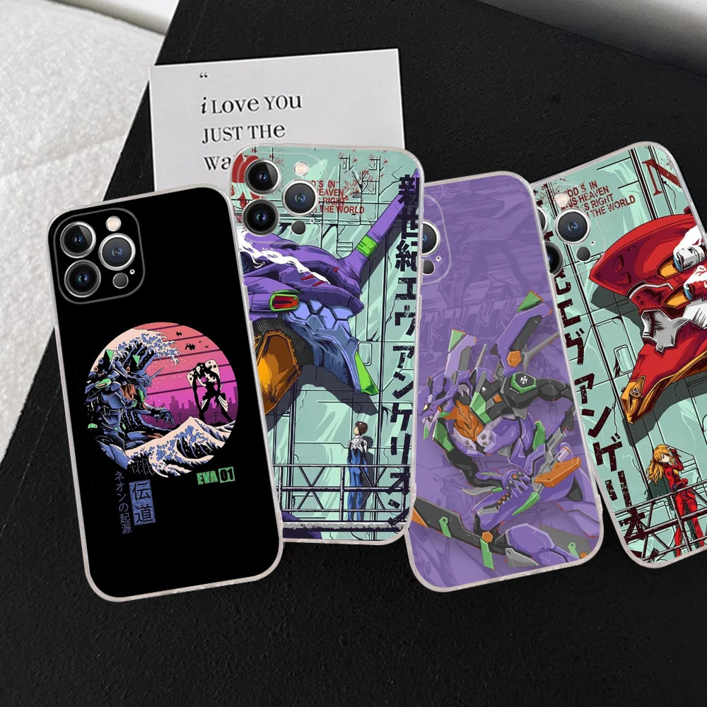 N-Neon G-Genesis Evangelion Phone Case For IPhone 16 15 13 14 Pro Max XS XR 12 11 Pro 13 Mini 6 7 8 Plus Soft Clear Back Cover