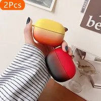 2Pcs Ins Gradient Colour Matte Hard PC Earphone Protective Cover for Redmi Buds 5 Pro Wireless Headphone Charging Box Protect Ca