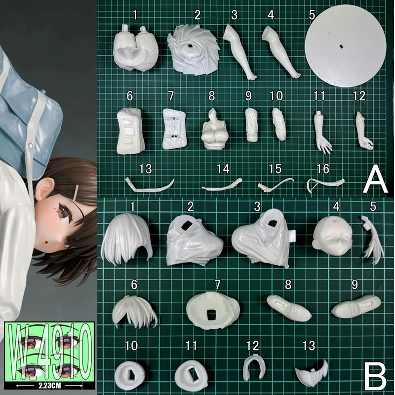 

(In Stock) (W_4910) 1/5 Original Character What are you looking at Unpainted Unassembled GK Anime Figure White Resin Model Kit
