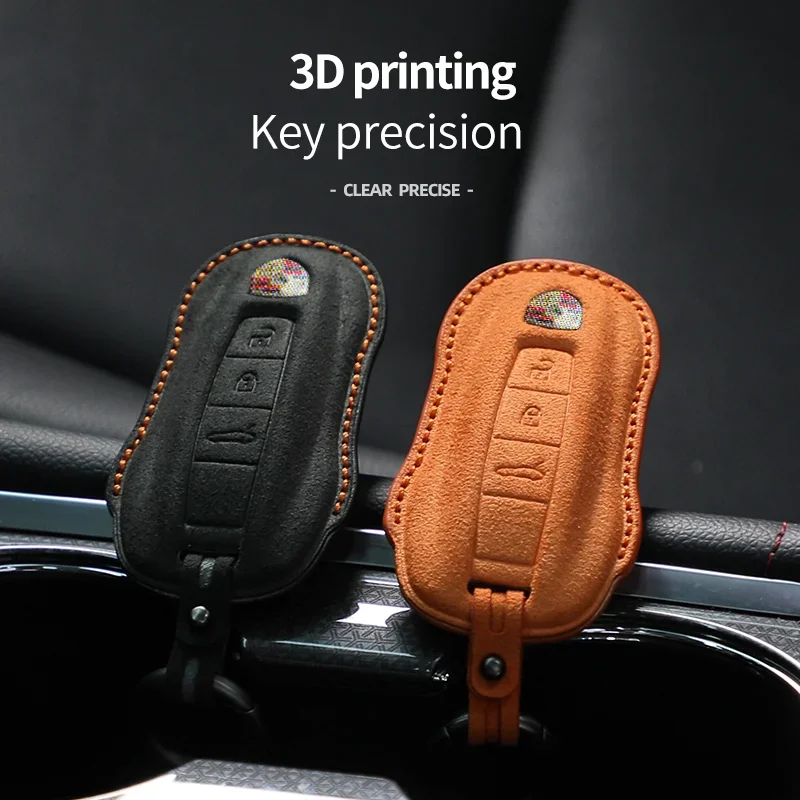 Suede For Porsche Panamera Spyder Carrera Macan Cayman Cayenne 911 970 981 991 Car Remote Key Cover Case Keychain Shell