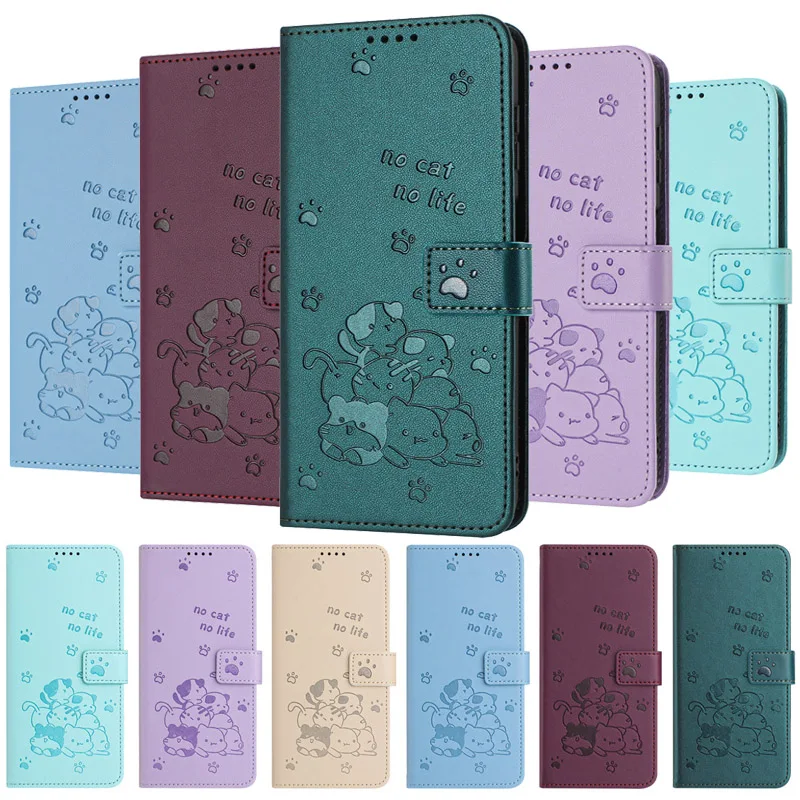 Etui Redmi Note 14 Pro 4G 3D patrón de gato funda tipo billetera para Xiaomi Redmi Note 14 Pro + 5G 14Pro Plus Fundas de cuero con tapa Fundas