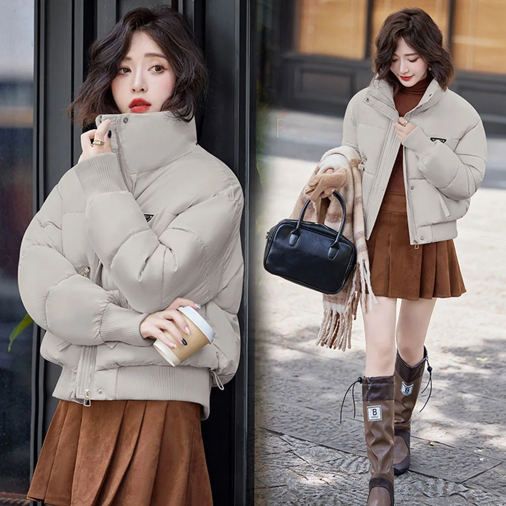 Fashion Down Jacket Women\'s Winter New Thicken Warm Maillard Short Cotton Coat Female Casual Zipper Parkas Ladies Outerwear Tops