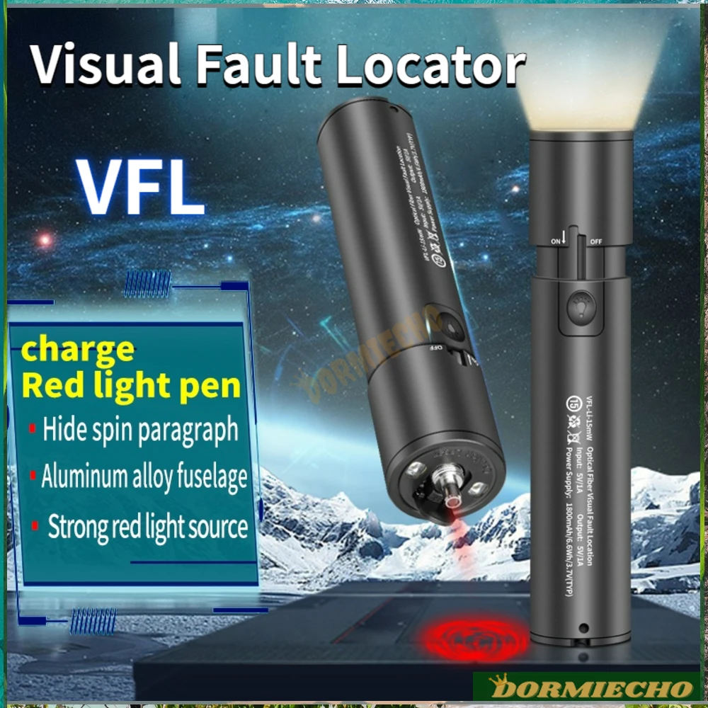 

DORMIECHO Visual Fault Locator 10/20/30/50MW YYS-V90 Fiber Optic Light Source VFL LED Light Charging Battery Strong Light Source