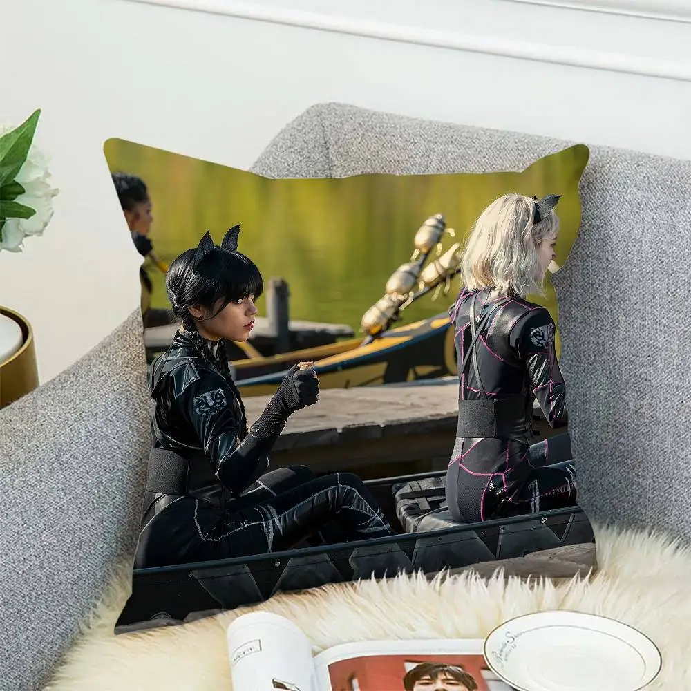 

Wednesday Addams Pillow Case Double-Sided Printing Cushion Cover 45x45 Decorative Cushions Sofa Home Decor Soft Pillowcase