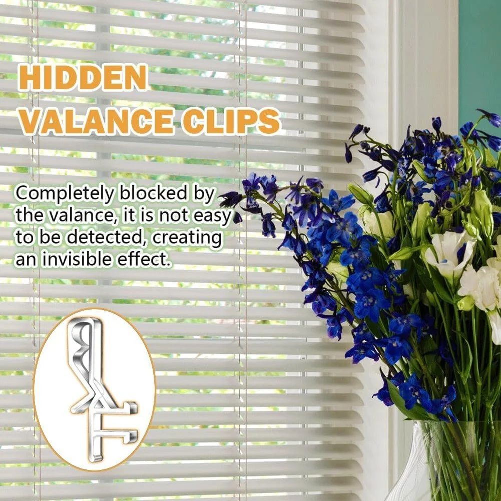 18Pcs Window Curtain Clips Transparent, 3 Styles Valance Clips For Blinds Sheer Drapes Home Window Treatment