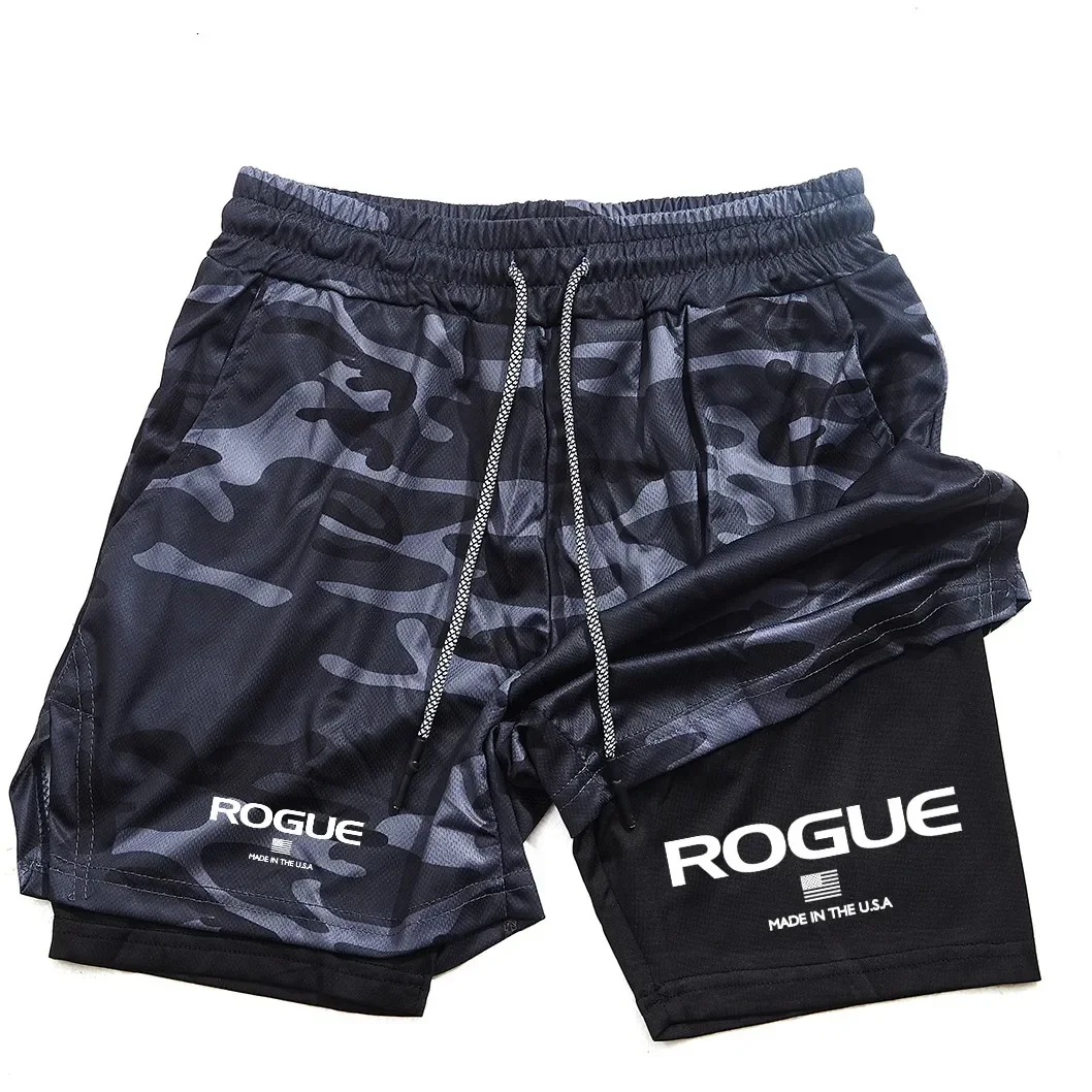 

Летние спортивные шорты для бега на открытом воздухе — двухслойные эластичные быстросохнущие шорты для занятий спортом и фитнесом