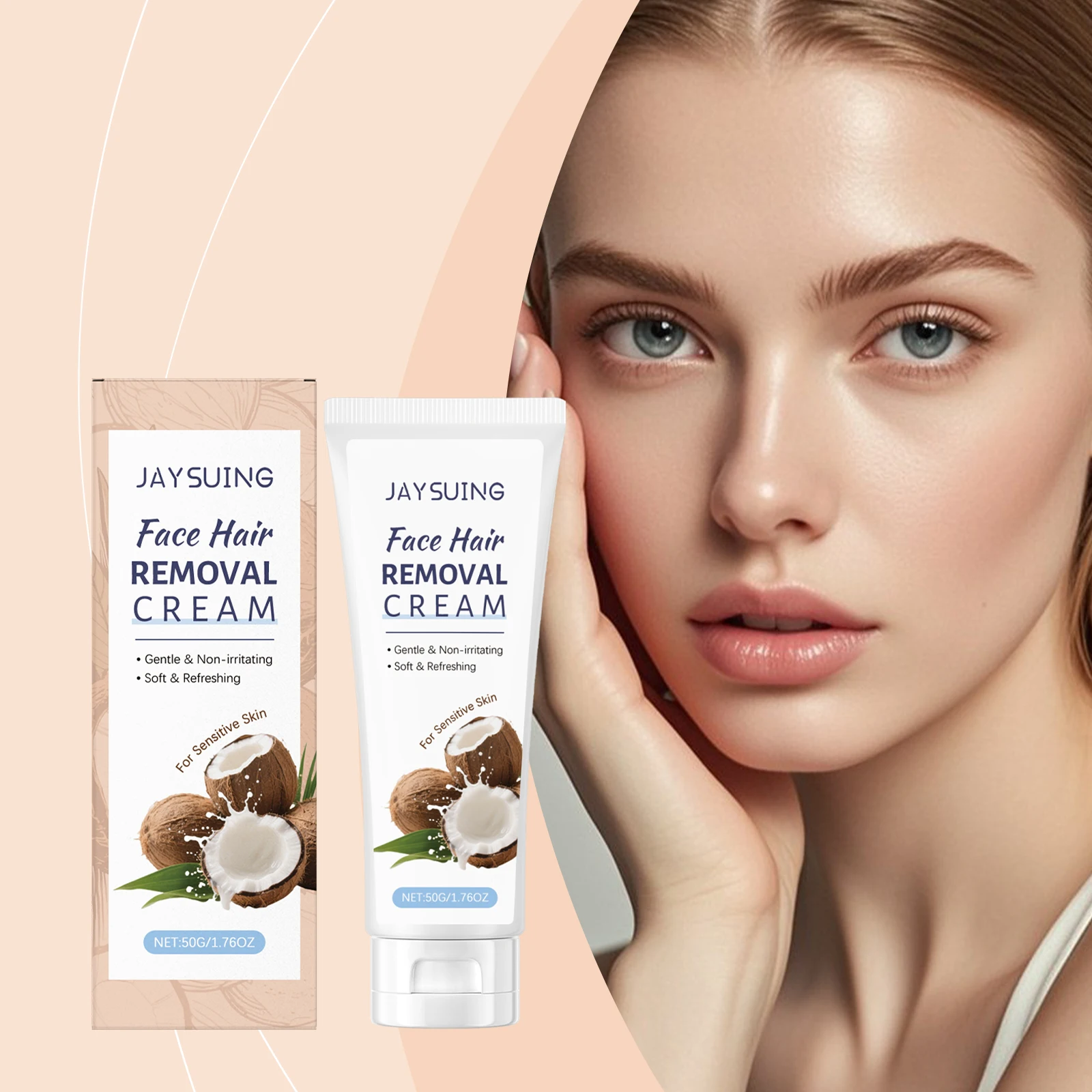 

Coconut Facial Hair Removal Cream Inhibit Hair Growth Not Damaging Hair Follicles Gentle Soften Remove Facial Depilation Lotion
