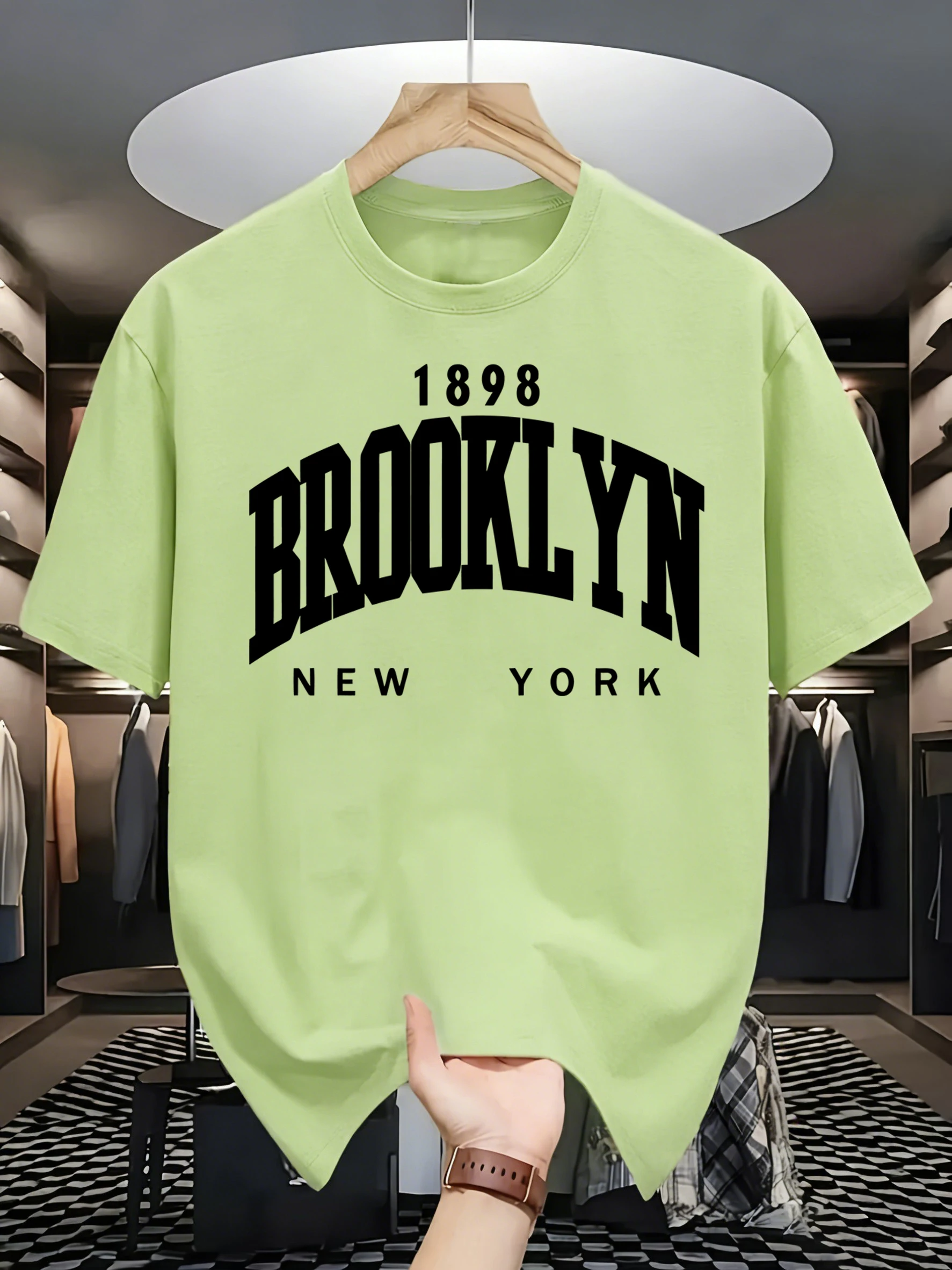 Vintage Fashion New York - เสื้อยืดพิมพ์ลายตัวอักษร Brooklun New York สำหรับผู้ชาย เสื้อผ้าแฟชั่นวินเทจ