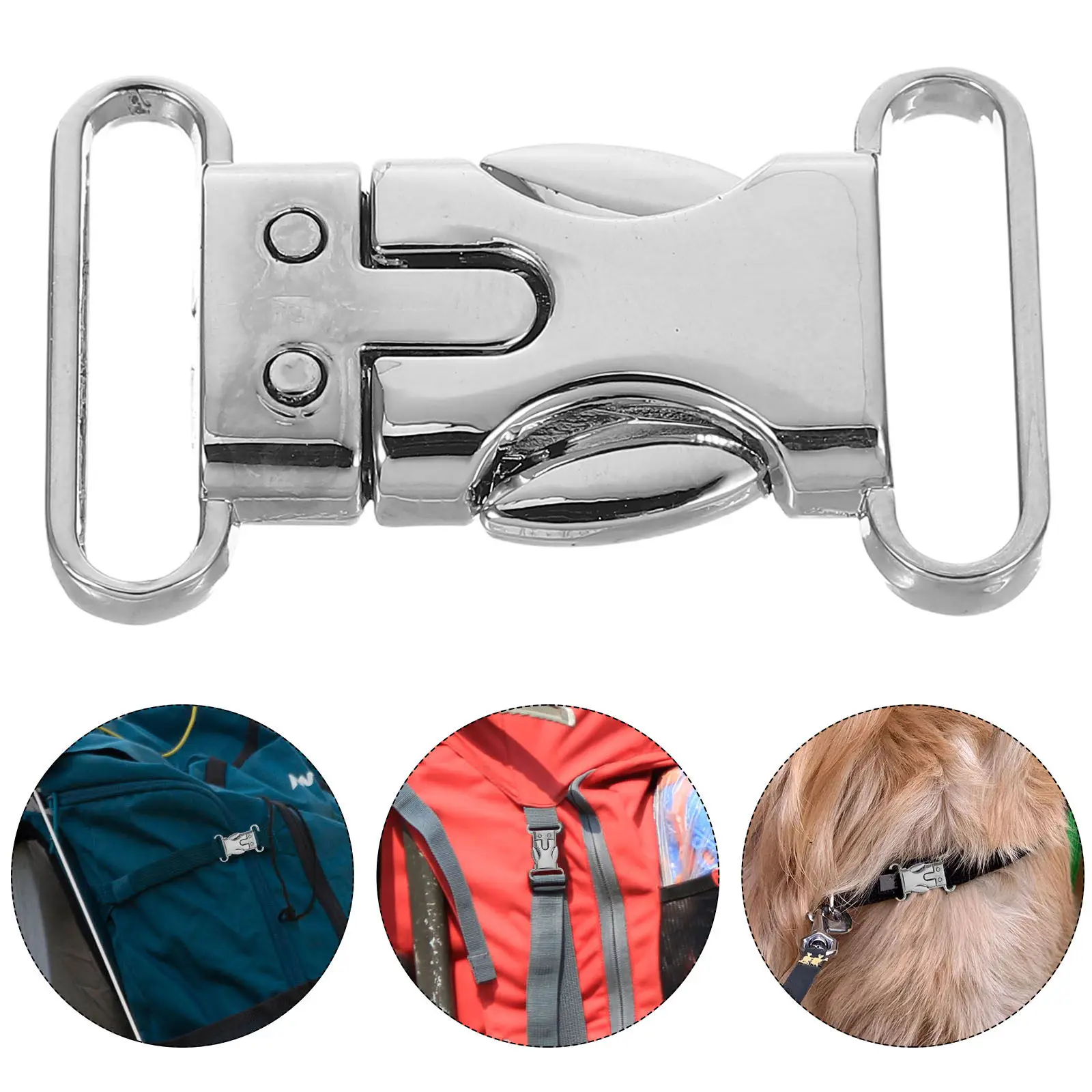 Metal Side Release Buckles 20mm 5 Pack Silver One Hand Release for Backpacks Dog Collars Paracord Bracelets