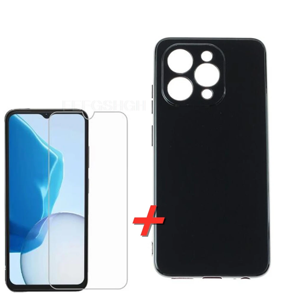 Protective Glass For Doogee N55 Pro 6.56" Case Silicone Clear Cover For DoogeeN55Pro DoogeeN55 Plus N55Pro empered Glass