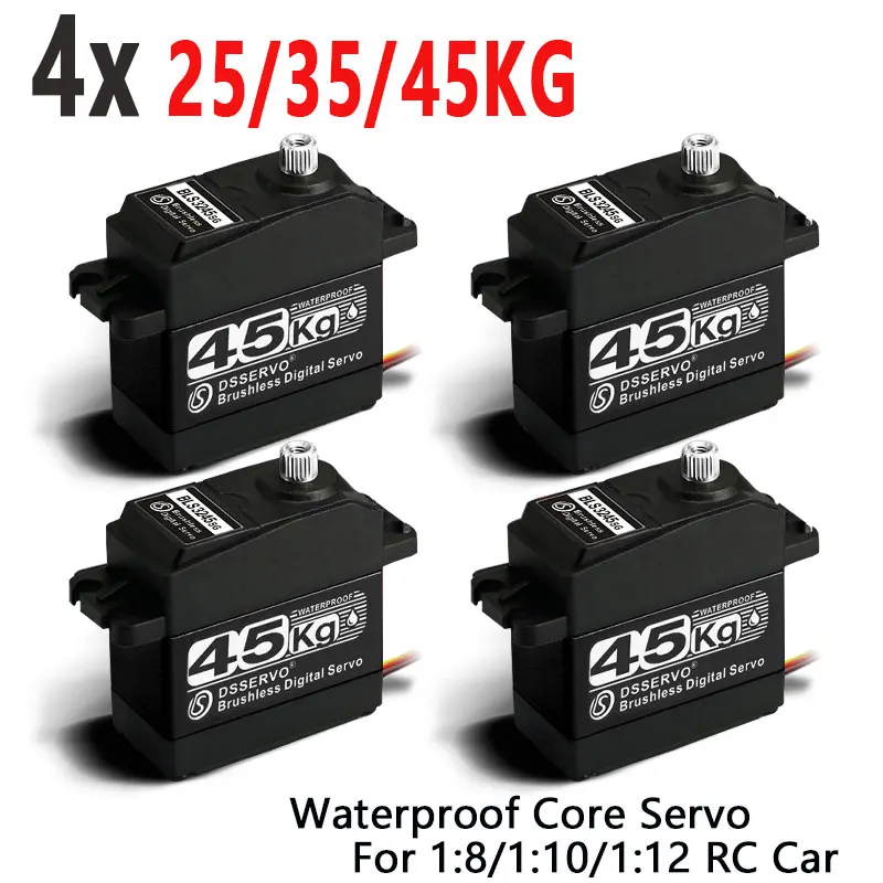 4X Waterproof Brushless Servo 25Kg 35Kg 45Kg High Speed Servo Pro Metal Gear Digital Servo Baja Servo For 1/8 1/10 Scale RC Cars