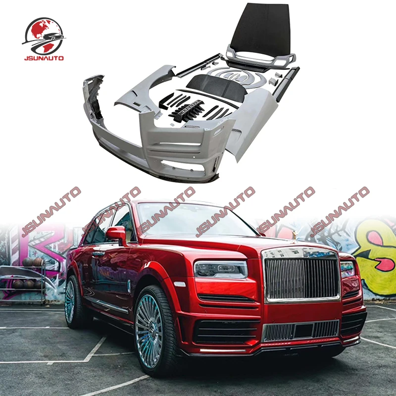 For Rolls-Royce Cullinan Modify MS Style Front Bumper Side Skirst Carbon Fiber Rear Spoiler Engine Hood Cover For Cullinan Kit