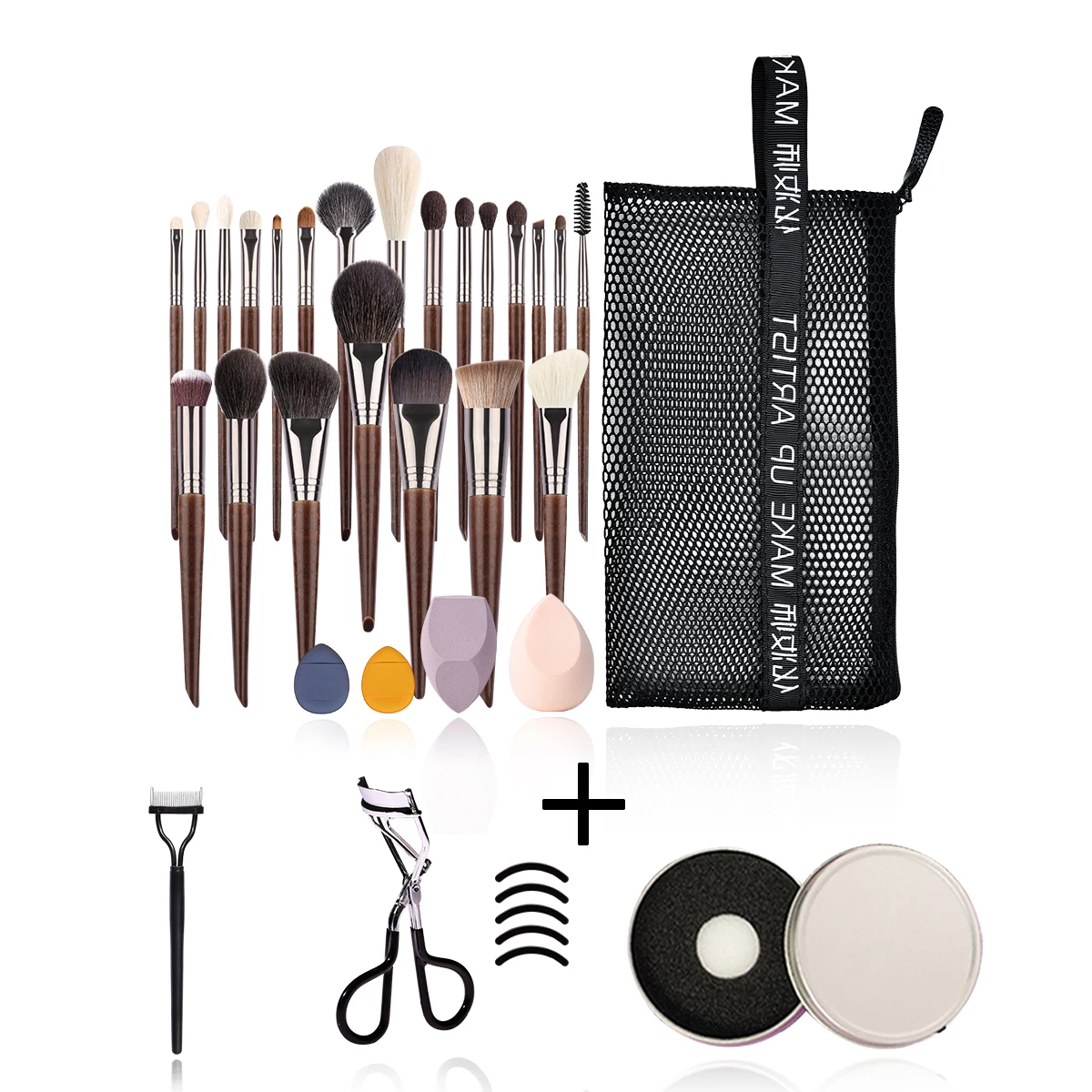 OVW Makeup Brushes Set Cosmetic Makeup Tools 22pcs  Natural  Hair Powder Foundation Highligh Lip Sculpting Blusher Eyelash