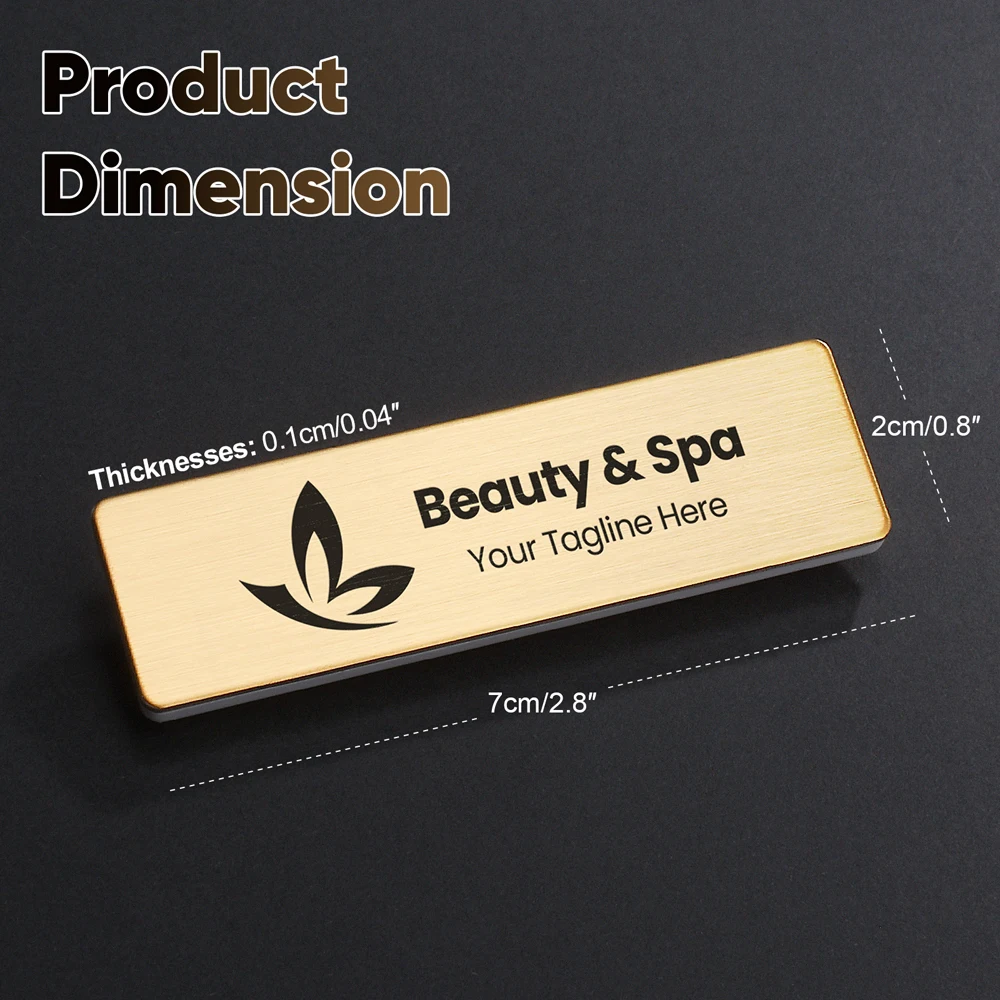 1 قطعة علامة معدنية من الفولاذ قابلة للتخصيص مجانية دبابيس دبوس شحن شخصية محفورة شعار نص لوحة معرف الأعمال شارة اسم مخصصة