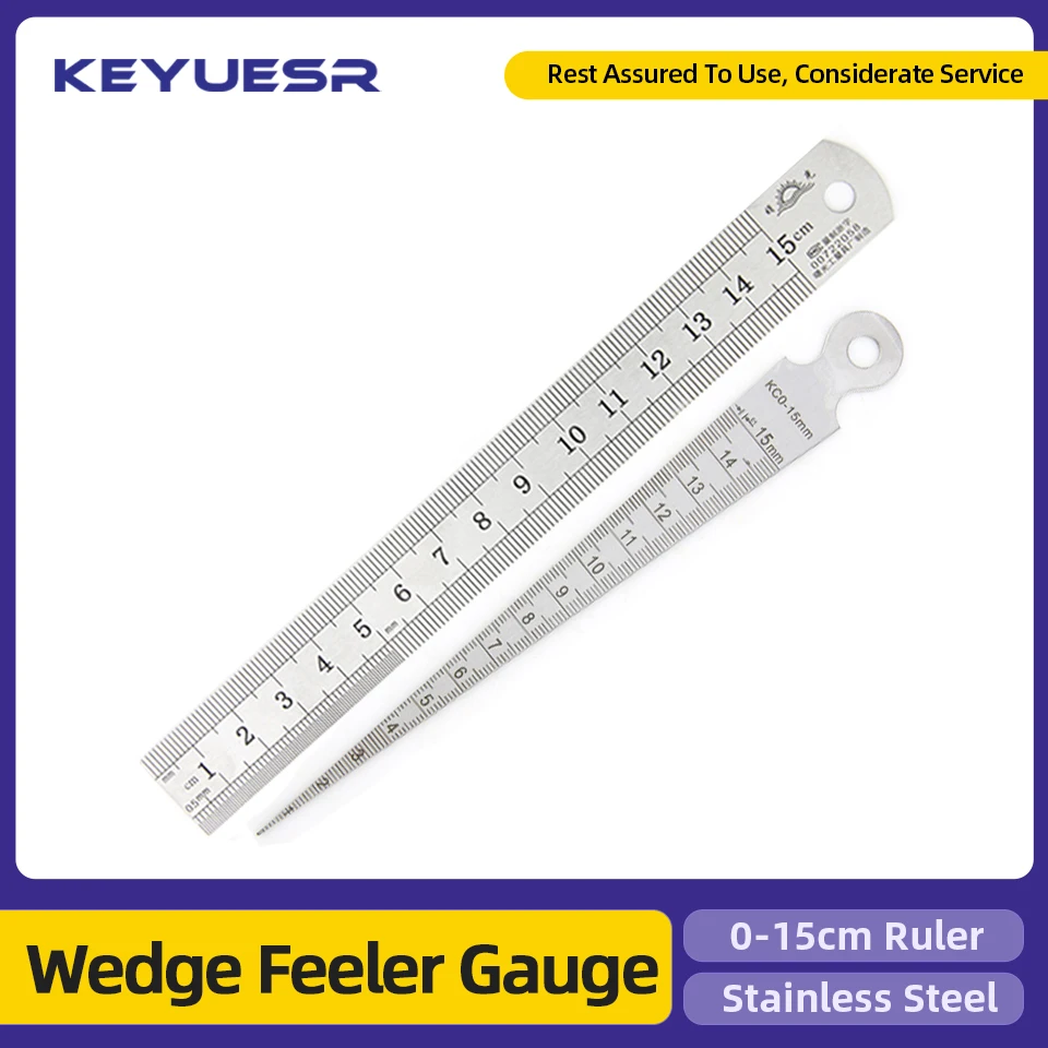 Wedge Feeler Gauge Gap Gauge Clearance Ruler Steel Ruler Filler Gauge Thickness Gauge Measuring Probes Aperture Measurement Tool