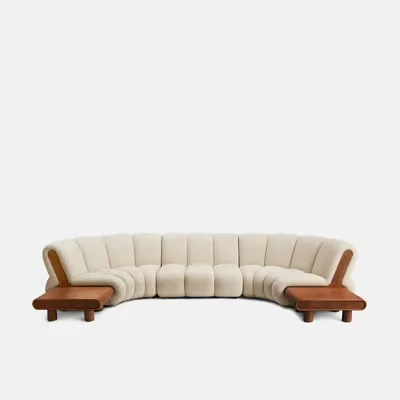 #Minimalist Knot Woven Curved Module Sofa Velvet Fabric Cover Set with Artistic Design for Villa or Apartment Living Room Sofas