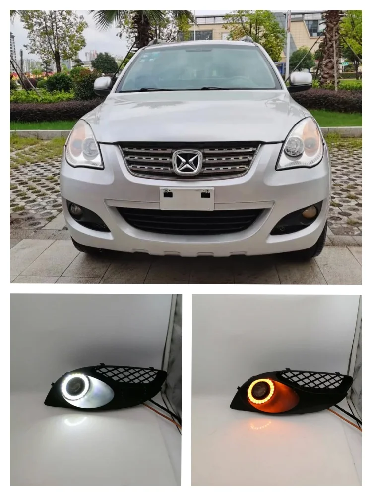 

LED Fog Lights Assembly For JMC S350 N350 2009 2010 2011 Front Bumper Fog lamp Replacement Angel Eye Daylight Accessories Kit