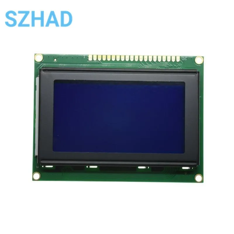 12864C 3.2 Inch 128*64 LCD Screen Module LCD Display Module Blue IIC/I2C 5V KS0108