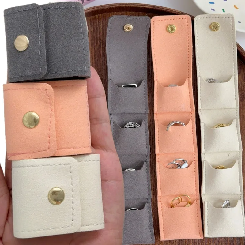 1/3pcs Foldable Jewelry Box Felt Storage Bag Women Travel Organizer for Rings Earrings Necklaces Bracelets Portable Jewely Pouch
