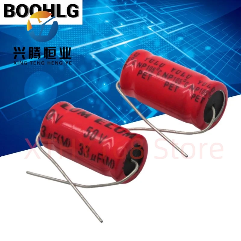 10PCS audio frequency division 33uf 50v horizontal axial NP non-polar electrolytic capacitor 50v 33uf 10X20m