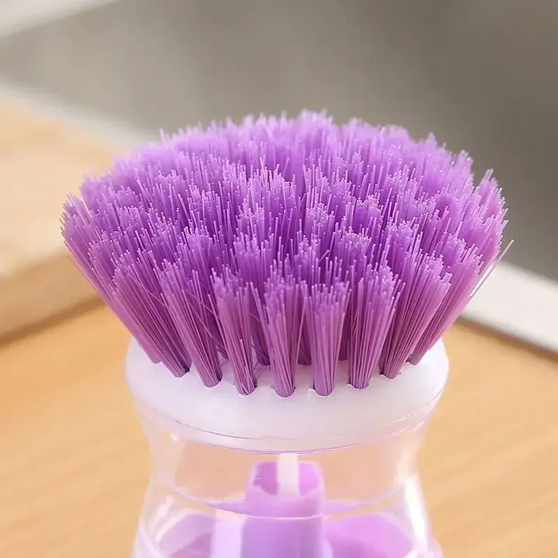 Kitchen Dishwashing Brushes with Liquid Soap Dispenser Multifunctional Household Pot Bowl Cleaning Scrubber Washing Accessories