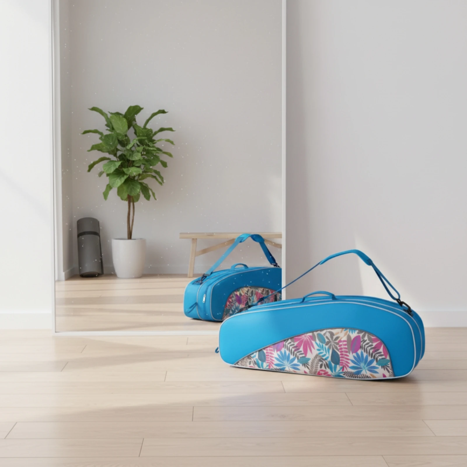 Racket Bag with Shoe Compartment Adjustable Tennis Bag with Shoe Compartment Multifunctional Sturdy for Sports Training