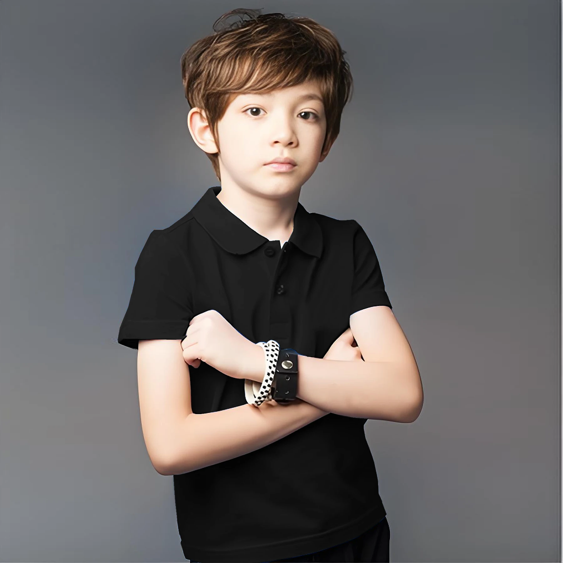 Boys Casual Classic Design Slightly Stretch  POLO, Kids Clothes For Spring Summer Indoor Outdoor