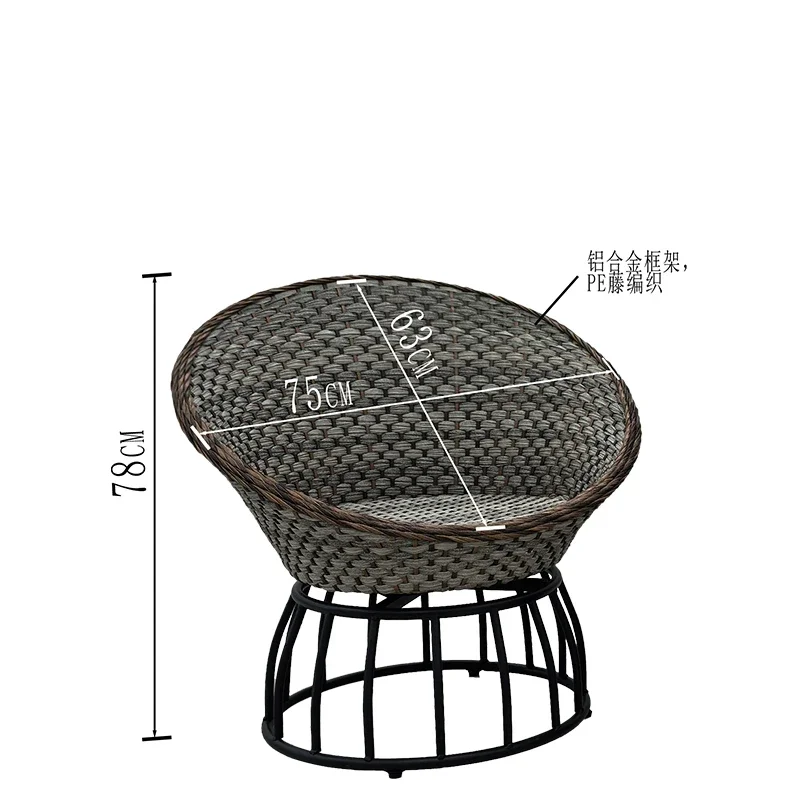 Rotatable rattan outdoor small sofa round table combination creative leisure furniture garden balcony courtyard good partner