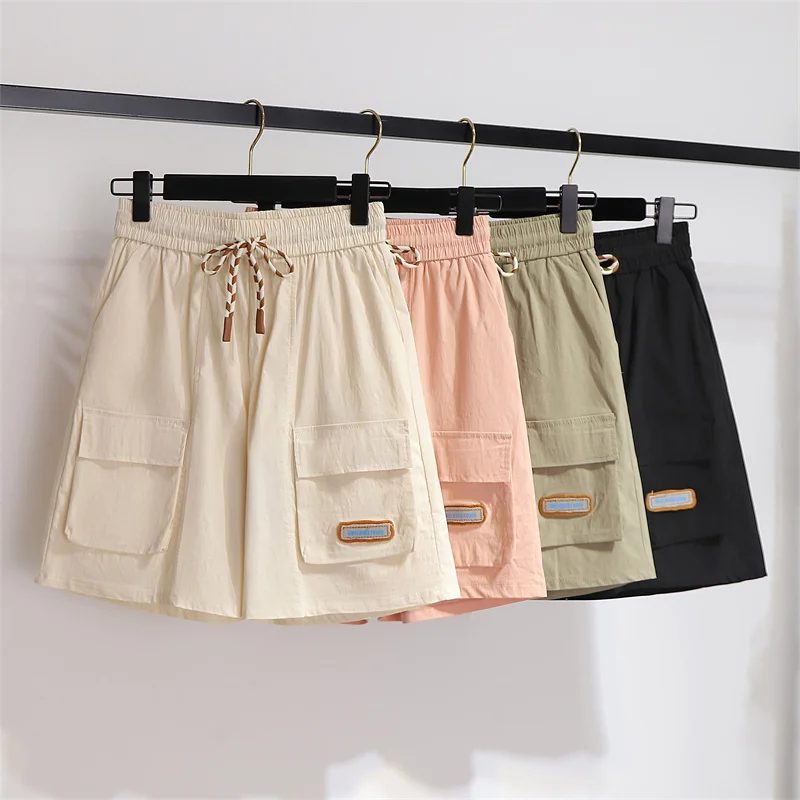 

Large size women's pants, large pockets, workwear shorts, women's summer five point large shorts, loose fitting casual pants