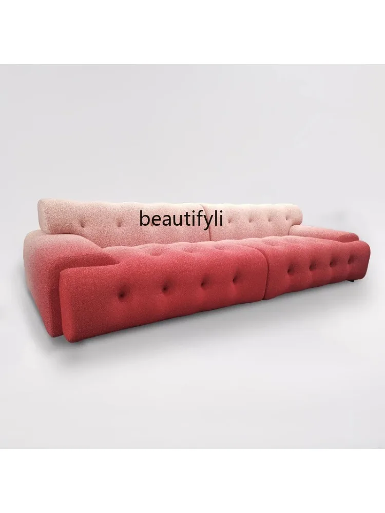 Customized Fabric Gradient Sofa Combination Large and Small Apartment Type Italy Designer Model Homestay Hotel Pull-Point Sofa