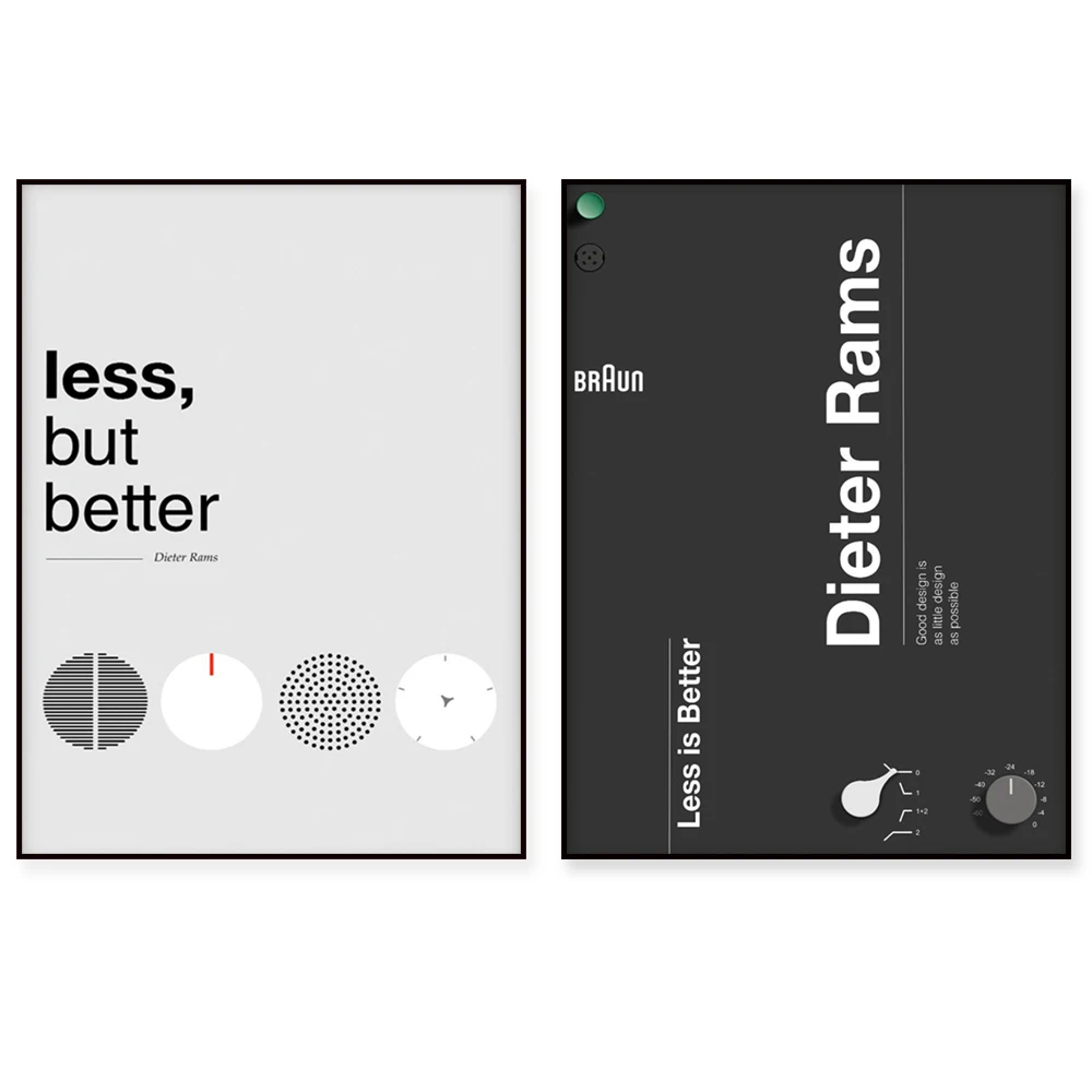 Design quotes, Dieter Rams abstract art, Dieter Rams  wall art prints home decor posters