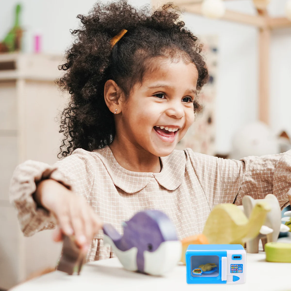 

Mini Microwave Kids Blue Simulation Pretend Simulation Home Appliances Play Educational Kids Home Appliances