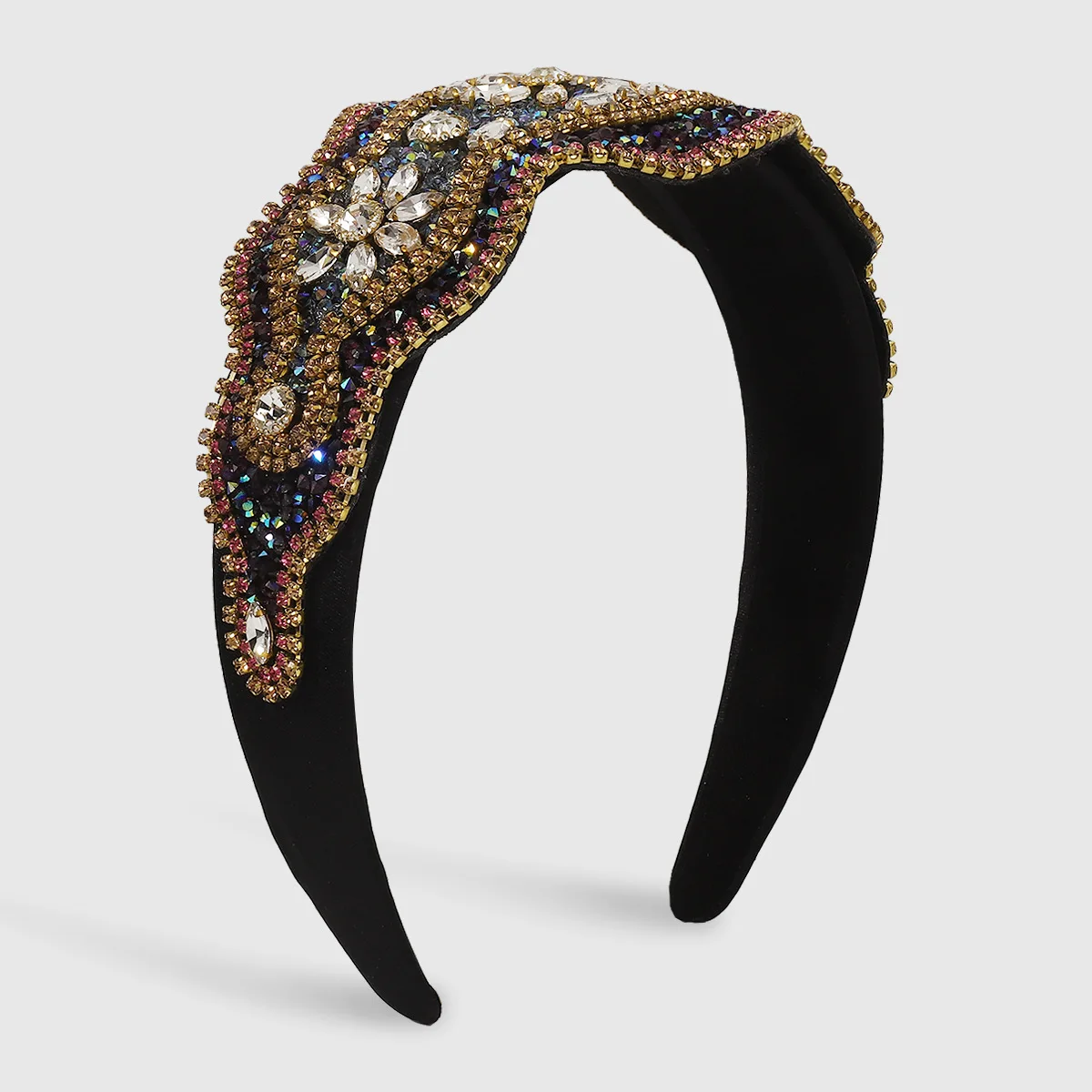 

European and American Fashion & Trend Color Rhinestone Hairband Luxury Elegance Retro Heavy Industry Baroque Headband