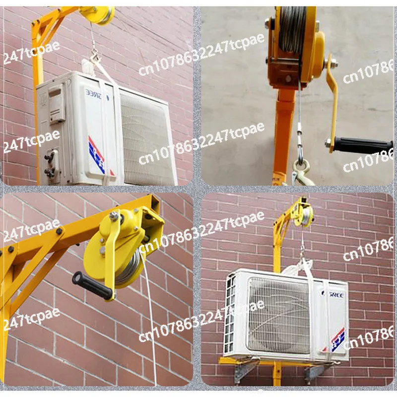 self-locking manual winch assembly air conditioner,1200 lb Manual Stainless steel, outside installation lifting crane, folding