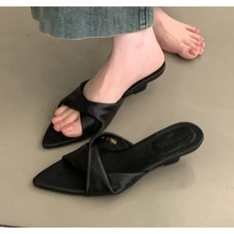 Designer New Summer Slope Heel Women Slippers Shoes Fashion Open Toe Shoes Design Style Banquet Party Sandals Shoes