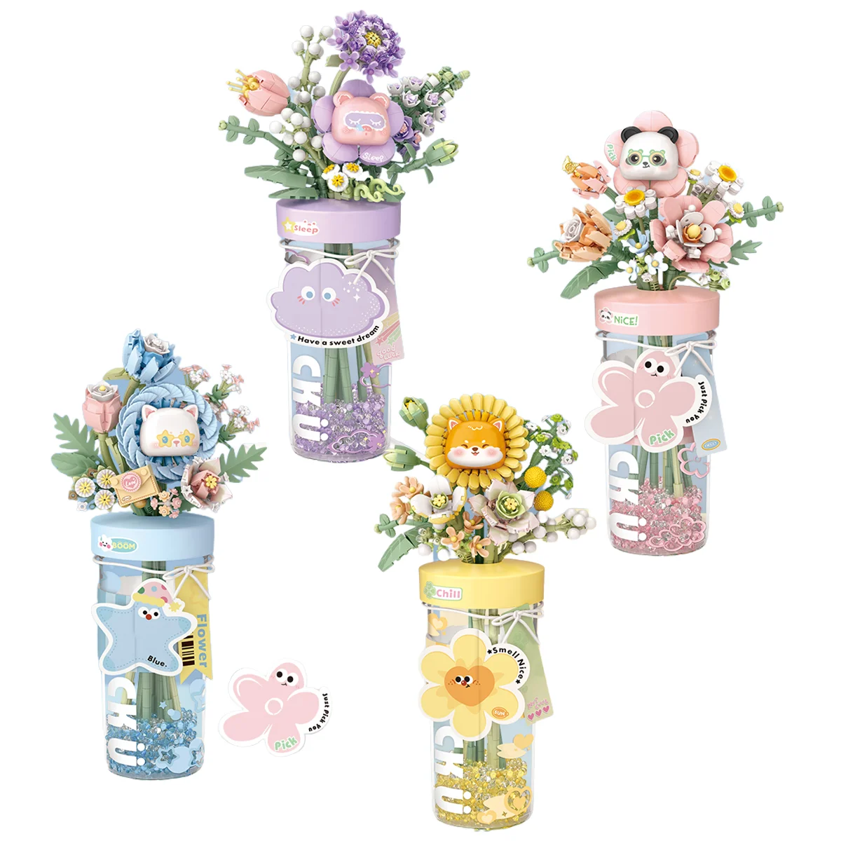 

LOZ Romantic Valentine's Day Gift: Building Blocks Bouquet Model with Artificial Flowers, a Gift for Girls on This Holiday