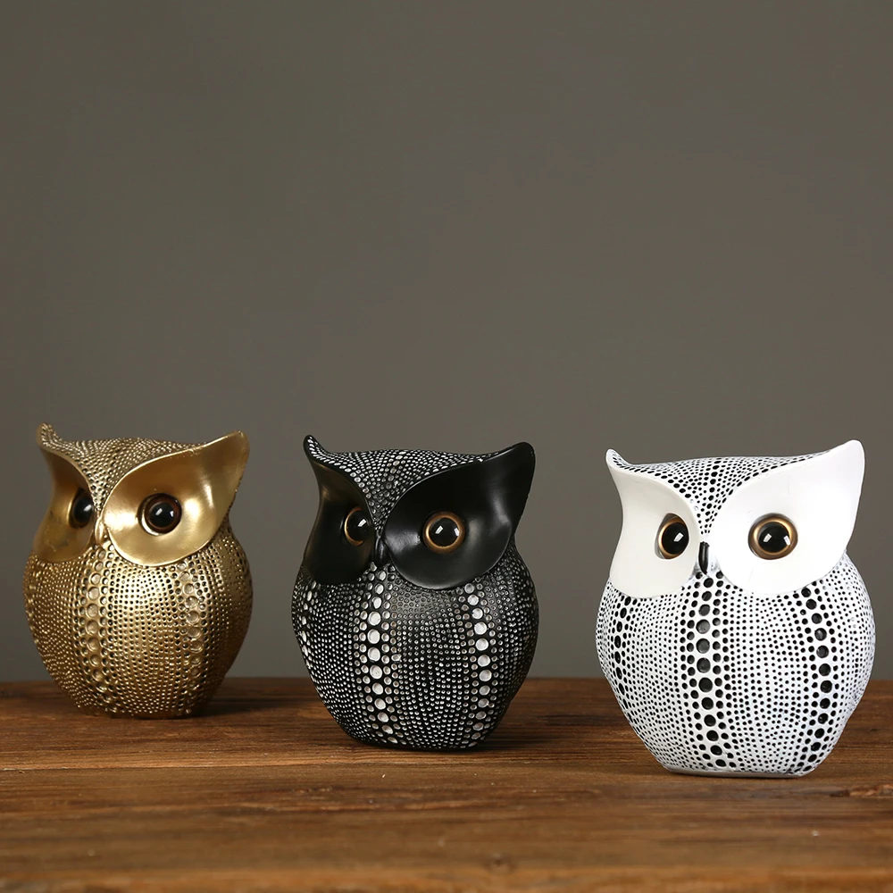 الشمال الراتنج الحكيمة البومة التماثيل الحيوان تمثال النحت الحرف للمنزل ديكور داخلي سطح المكتب الجدول الحلي اكسسوارات الديكور #2