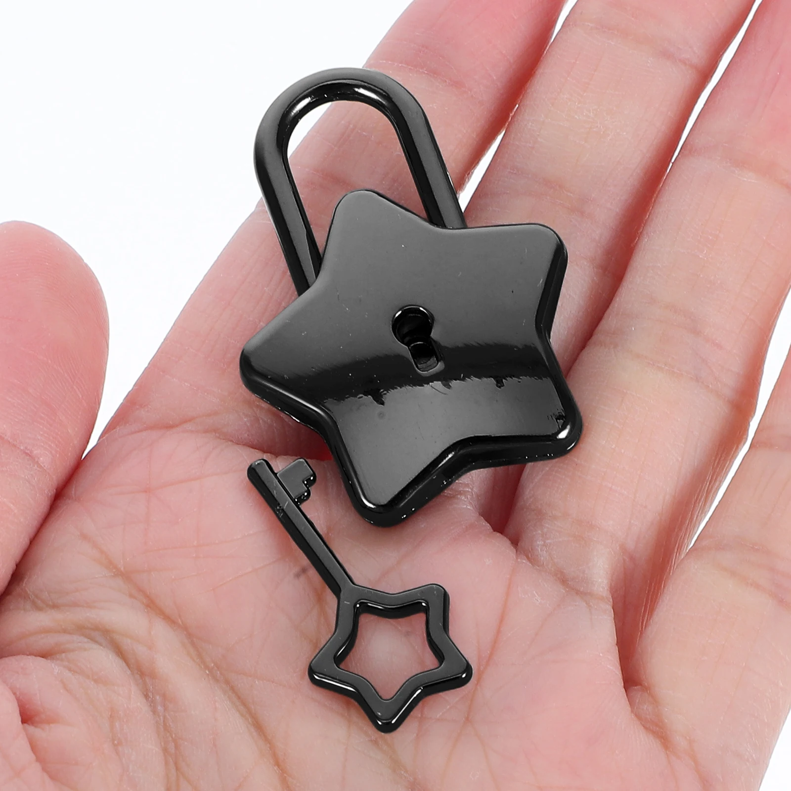 

Zinc Alloy Star Shaped Padlock for Luggage Notebook Durable Secure Small Metal Lock Travelers Diary Accessories Box Lock