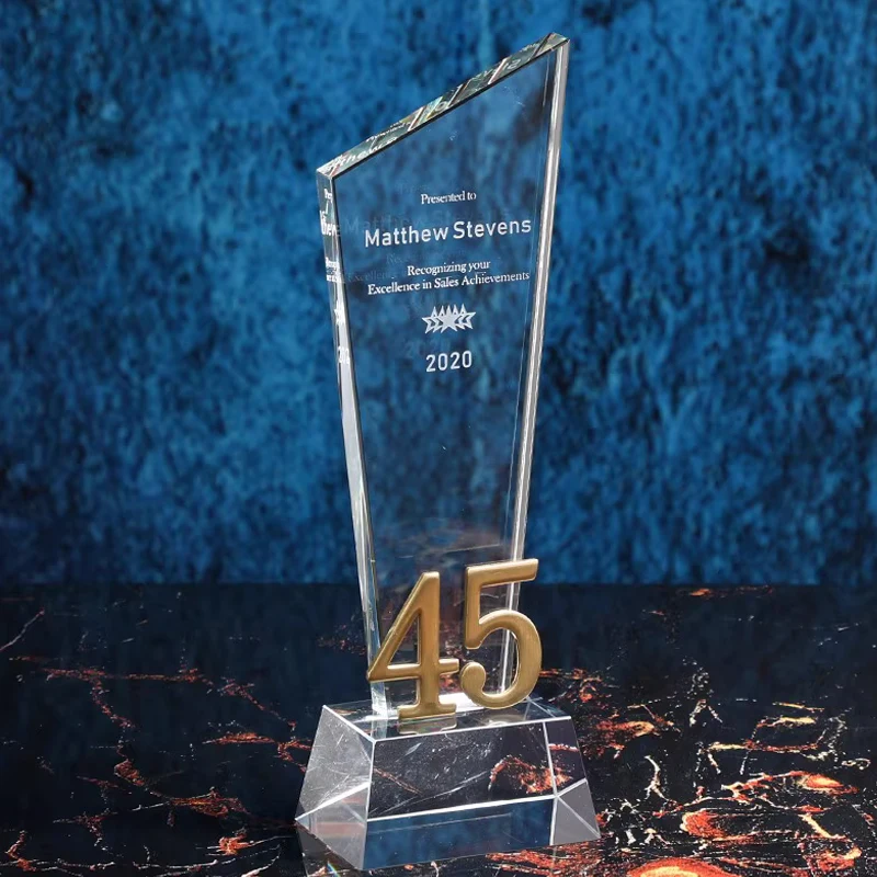 Customized Metal Digital Anniversary Trophy, Crystal Trophy, Company Annual Meeting Award Carving Anniversary Commemoration, 1Pc