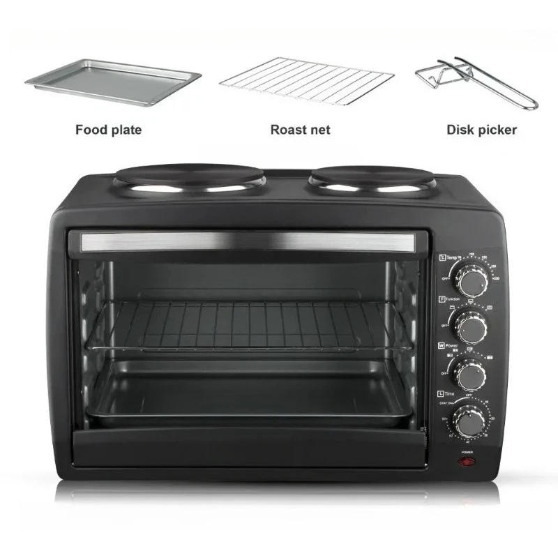 2-in-1 Multifunctional Electric Oven Household Kitchen Appliances Baking Cake Fried Vegetables 45L
