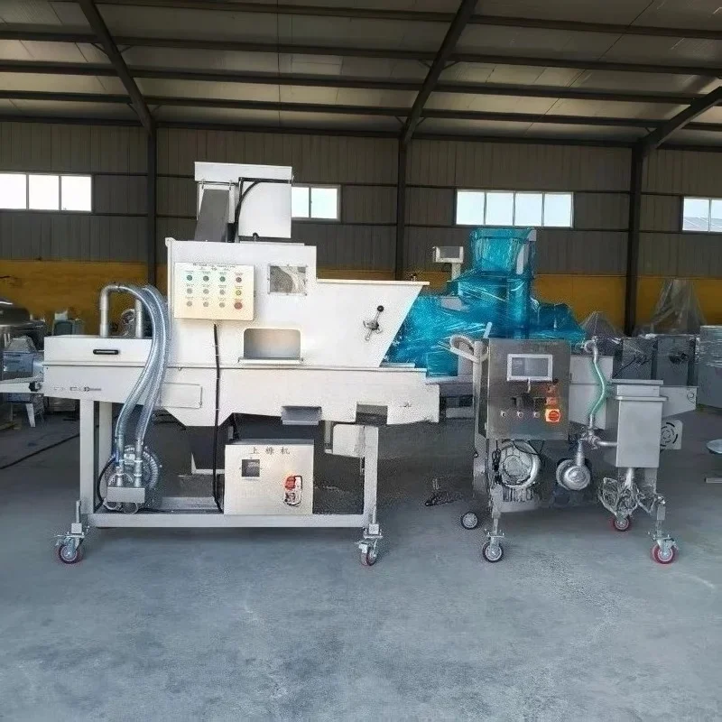 Custom Small Commercial Automatic Battering And Breading Machine For Chicken Nuggets Fish Fillet Sausage Meat Coating Processing