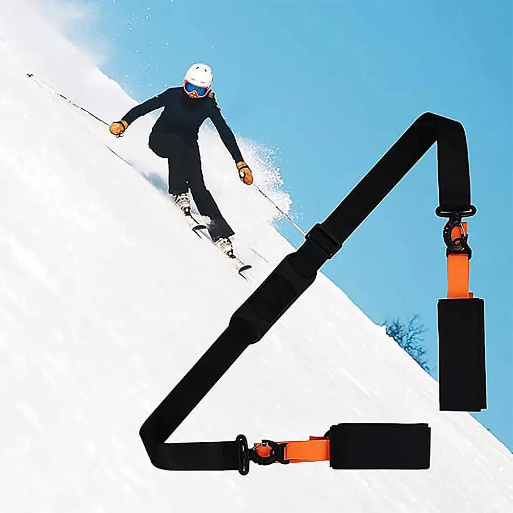 Adjustable Ski Pole Shoulder Strap With Anti-Slip Pad Nylon Skiing Bag For Ski Board Perfect For Carrying Skis Skiboards A0X1