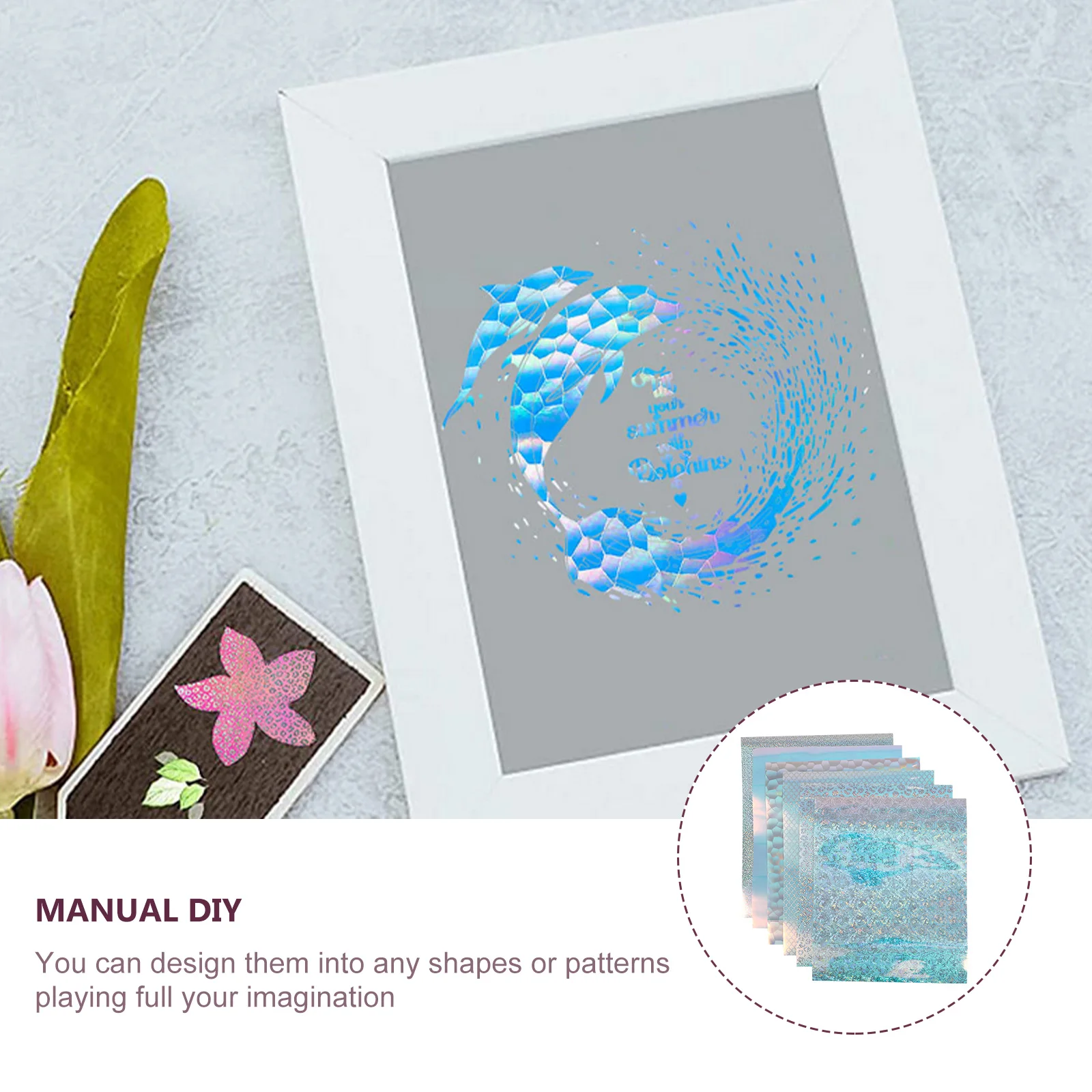 

6 Pcs PET Color Changing Vinyl Sheets Self adhesive Decals for DIY Crafts Banners Books Car Cup Storage Practical Tools