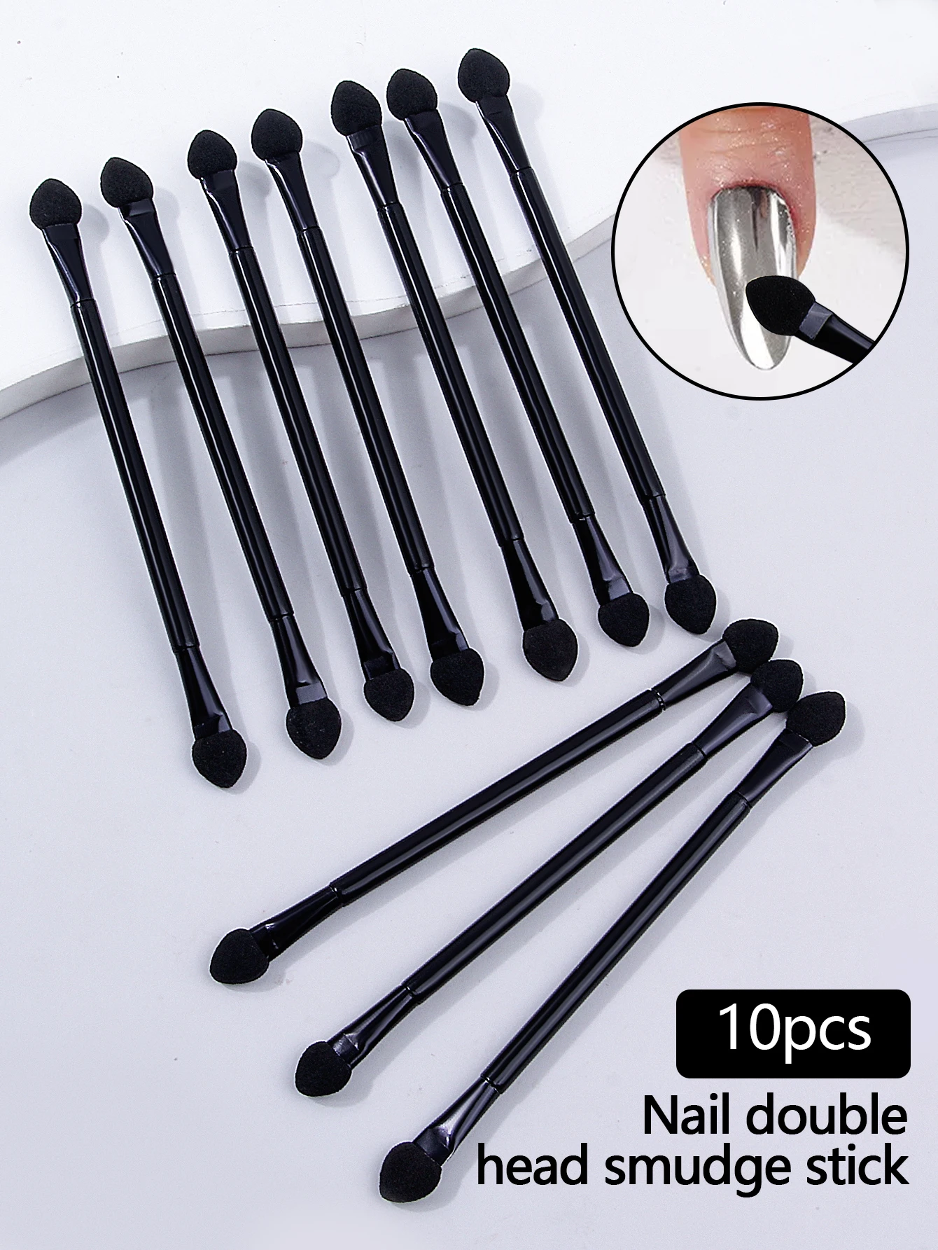 Nail Art Aurora Mirror Magic Mirror Powder Application Blending Stick Double Headed Sponge Stick Multifunctional Makeup Tool