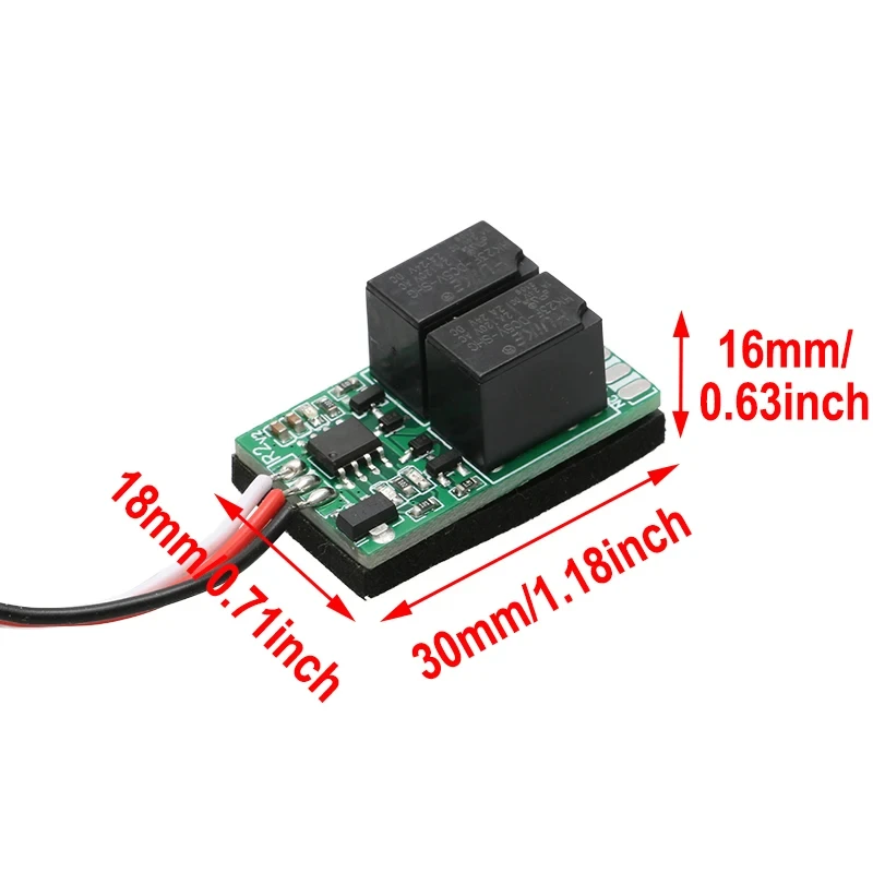 6-12V 2A Two-way Electronic Switch 1CH Relay Module Power On-off Remote Control 30x18x16mm Mini Size for RC Model Airplane Servo