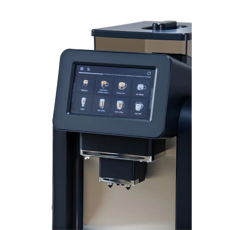 ماكينة صنع قهوة اسبريسو كهربائية أوتوماتيكية ذكية من الفولاذ المقاوم للصدأ مع تحكم كبير بشاشة تعمل باللمس