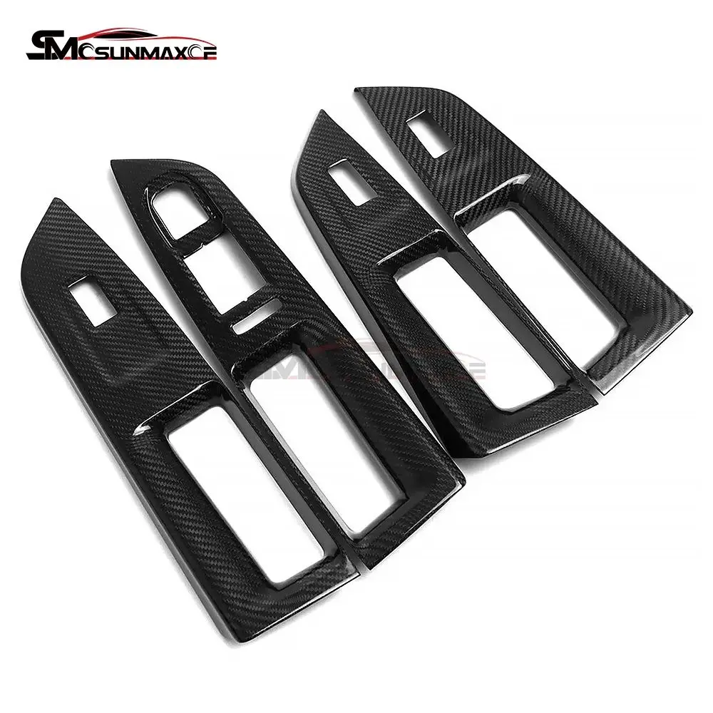 

For 2020-2024 VW Golf 8 MK8 GTE GTI GTD R LINE Carbon Friber Interior Car Inner Door Window Lift Switch Panel Cover Trim