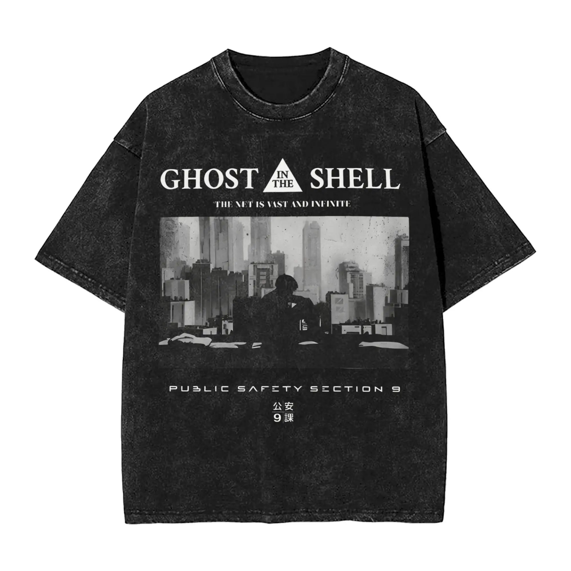 

GITS T Shirt for Men Cotton Vintage T-Shirts Round Neck Japanese Anime Tees Short Sleeve Clothing Gift